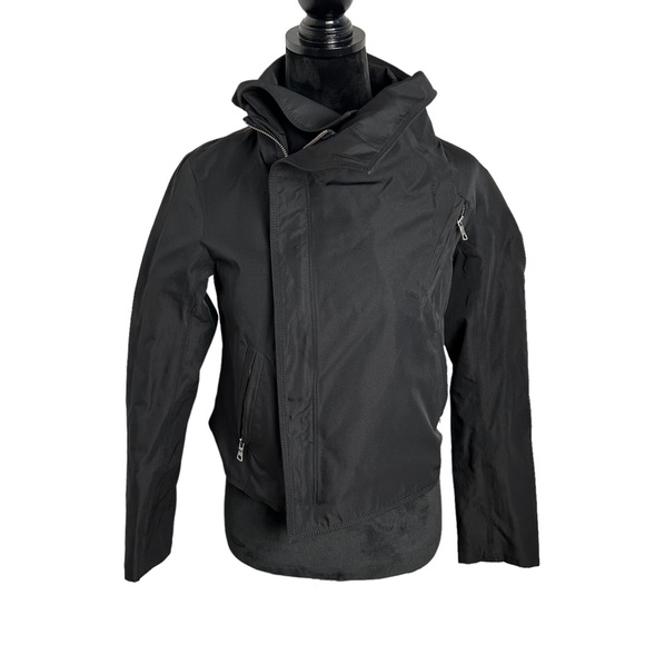 Jarbo Collection Black High Neck Zip Moto Fitted Jacket SZS - Picture 1 of 10